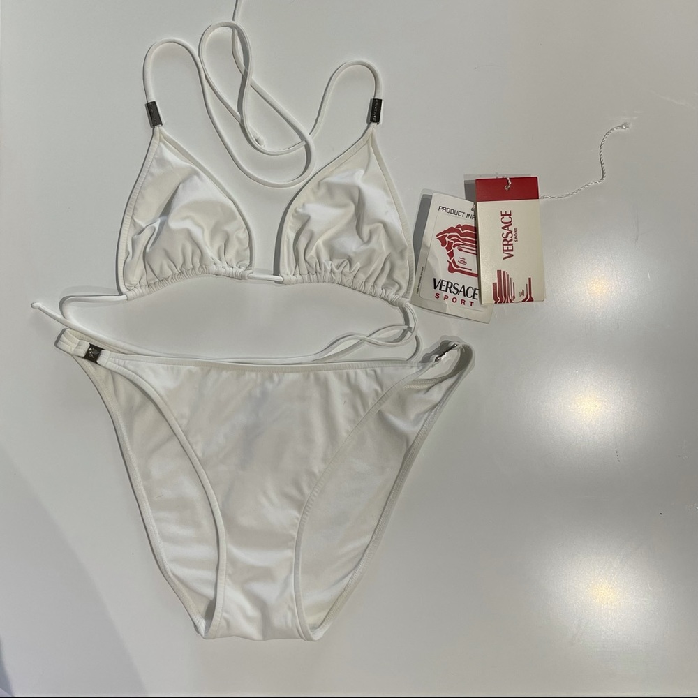 VERSACE SPORT white triangle bikini